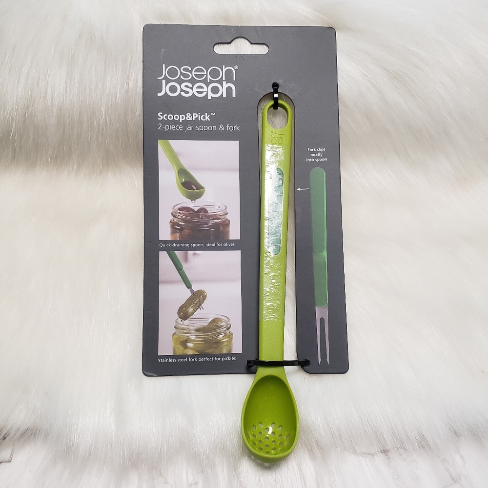 Joseph 2 piece jar spoon and fork. Olive spoon and pickle fork spoon pickel fork
